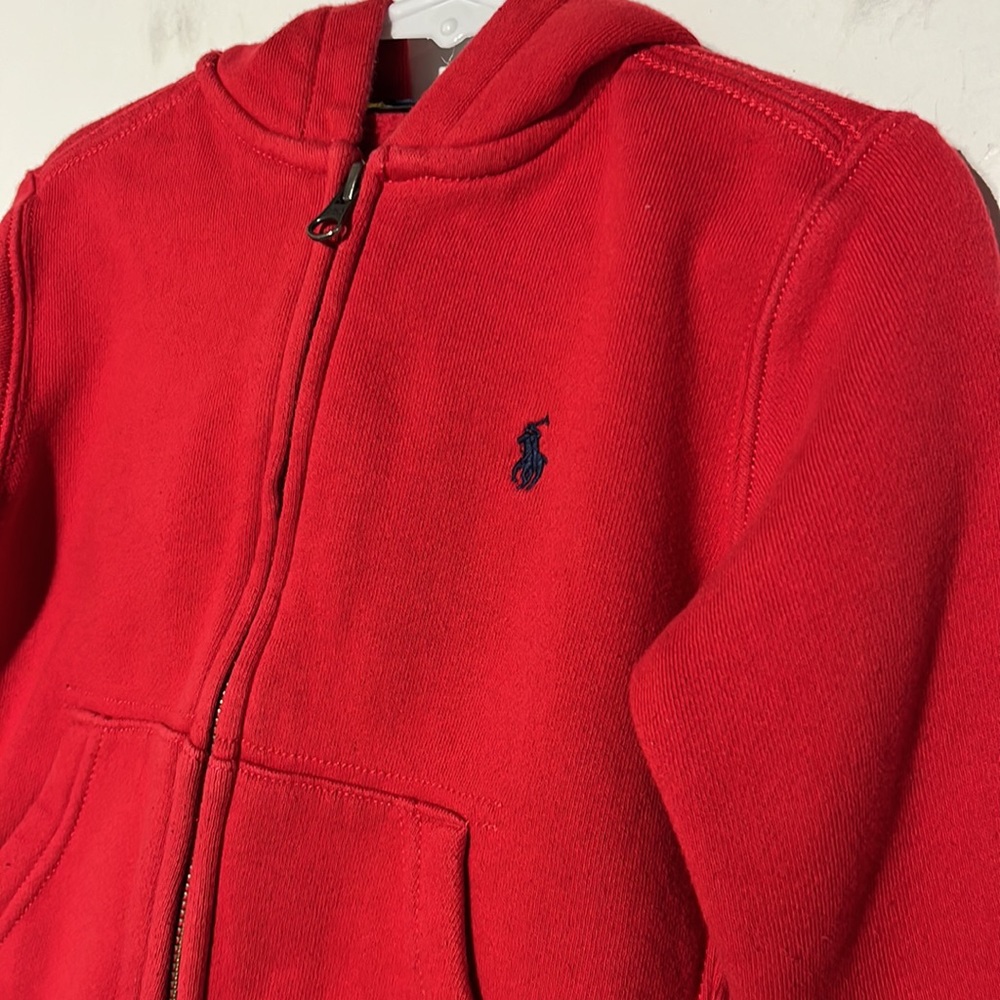 Polo Ralph Lauren Red Logo Fleece Full Zip Hoodie Size 3T - Picture 3 of 8